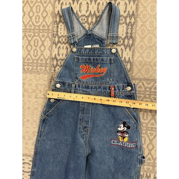 Vintage 90's Disney Mickey & Co Denim Bib Short Overalls Size 10 Unisex Classic - Picture 9 of 15